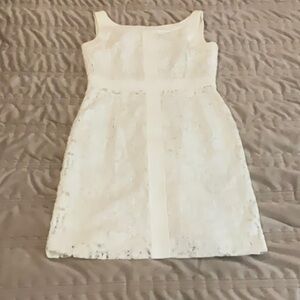 ANTONIO MELANI White Sheath Dress Sleeveless Square Neck